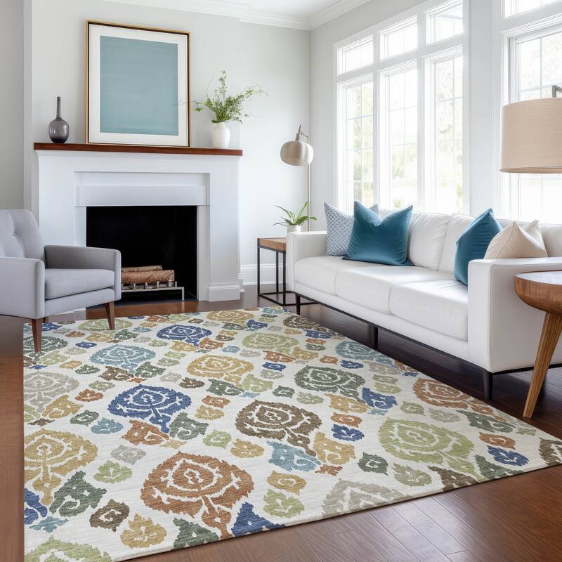 Machine Washable Indoor/ Outdoor Casual Zona Chantille Rug