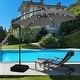 preview thumbnail 60 of 64, Ainfox 10 ft. Patio Offset Solar LED Umbrellas Cantilever Outside Umbrellas with Base
