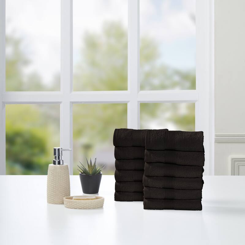 Fabstyles Premium Face Towels Washcloth Set of 12 - 14x14