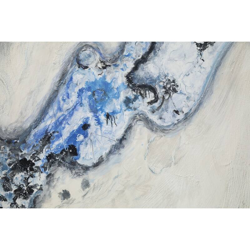 Blue Aetheris Abstract Hand Painted Oil Canvas Wall Art 47"x31"