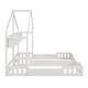 preview thumbnail 8 of 7, Twin Size Two Shared House Platform Beds with Guardrails and Shelves