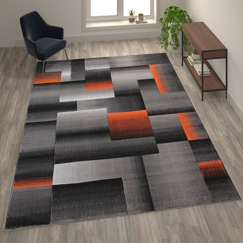 Modern Geometric Style Color Blocked Indoor Area Rug
