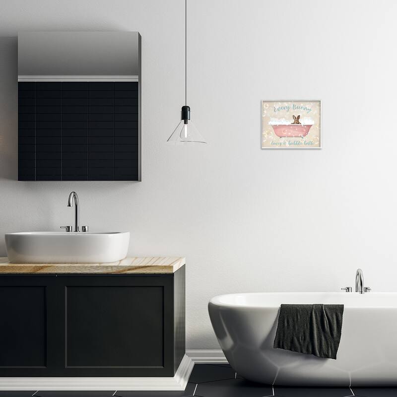 Stupell Every Bunny Loves Baths Framed Giclee Art Design By Susan Arnot
