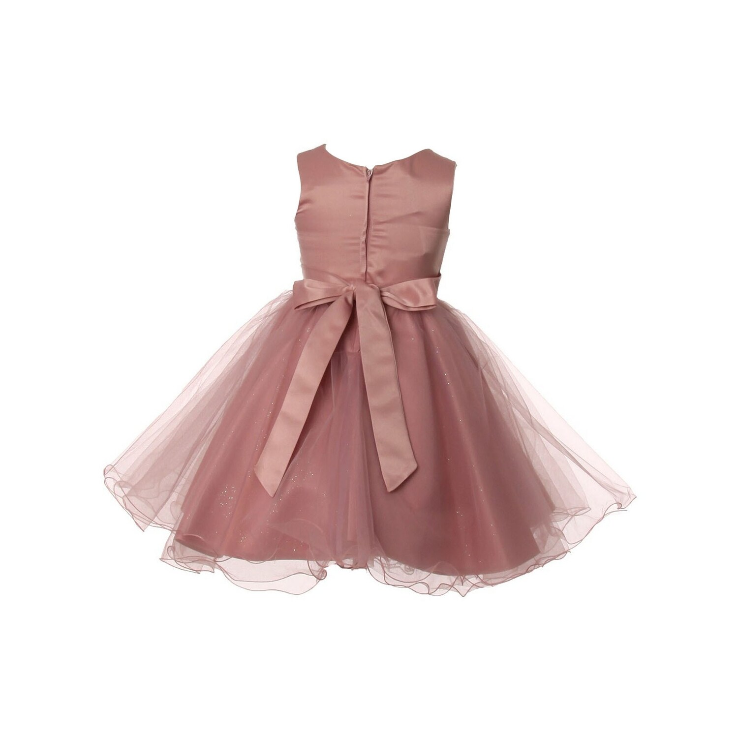 dusty rose tulle flower girl dress