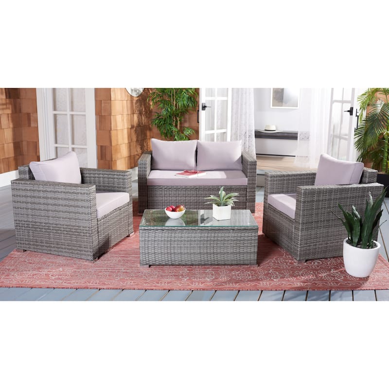 SAFAVIEH Outdoor Living Machie 4-Piece Patio Set.