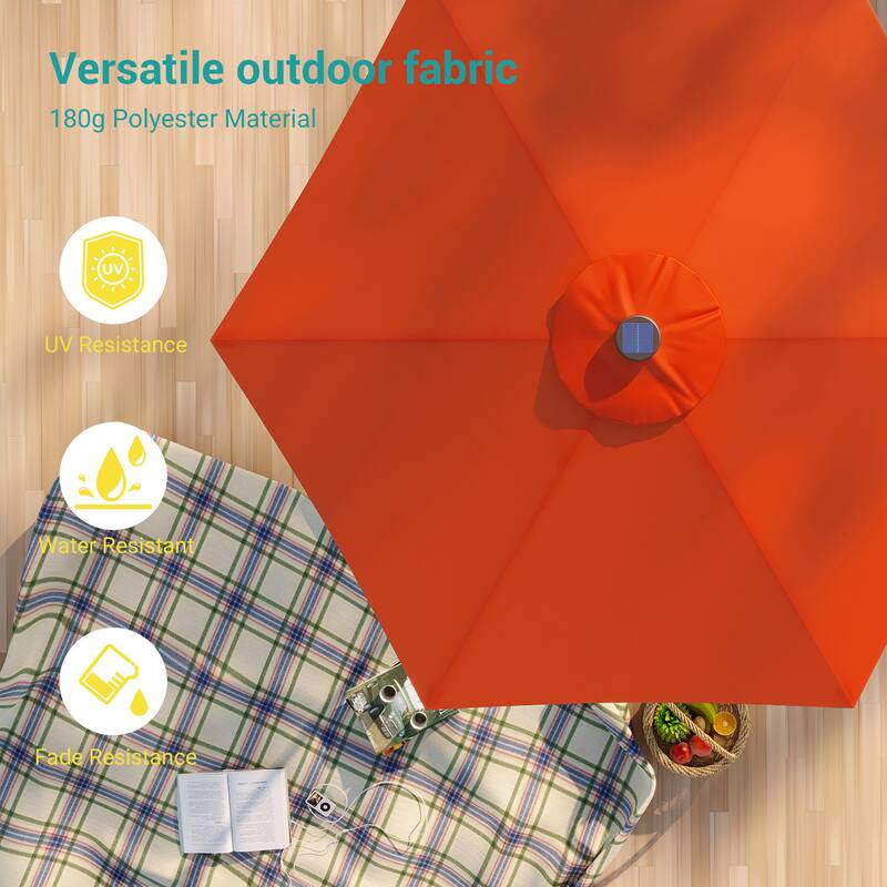 Bonosuki 7.5Ft LED Patio Market Umbrella Outdoor Table Umbrella