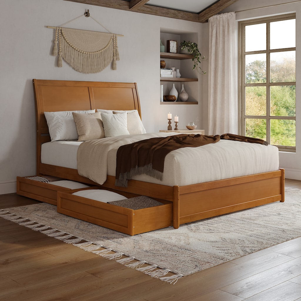 Andorra Platform Bed with Panel Footboard and Storage Drawers