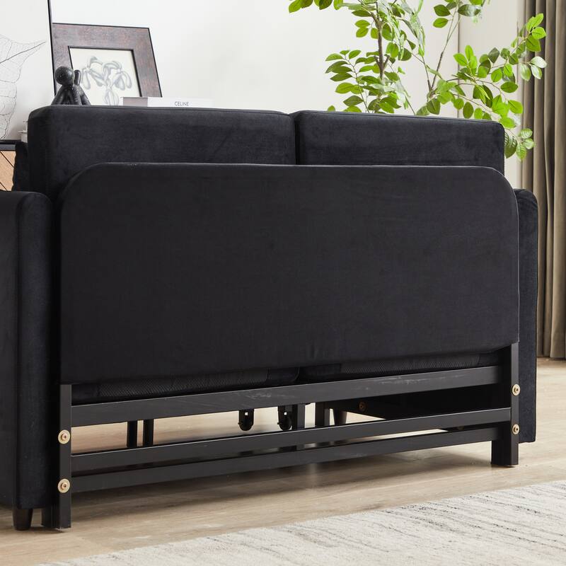 54Inch Convertible Sleeper Sofa with Pull Out Bed and 2 Arm Pockets