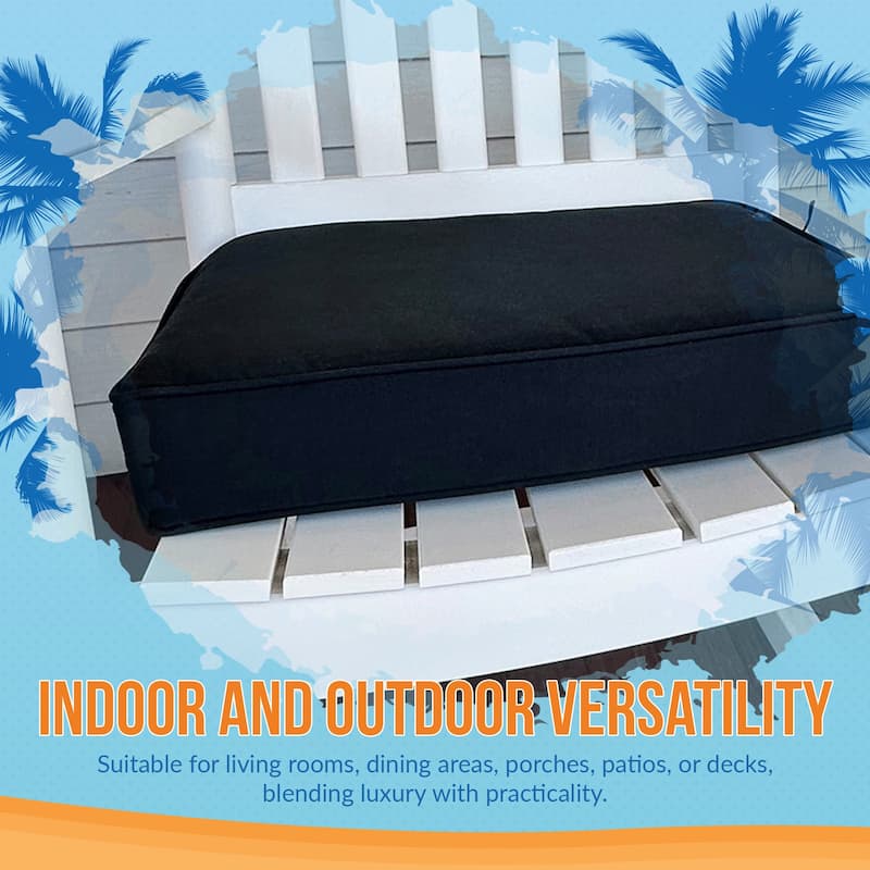 Island Retreat All-Weather Outdoor Solid Color Seat Cushion (Set of 2) - 18.5-in L x 16-in W x 3-in D