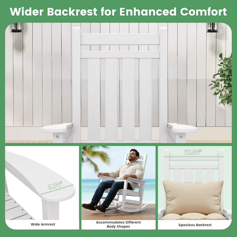 Modern High-Back Rocking Adirondack Chair All Weather