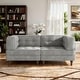 preview thumbnail 92 of 146, Madison Oversized Upholstered Corduroy Modular Sectional Sofa Light Grey-2 Piece