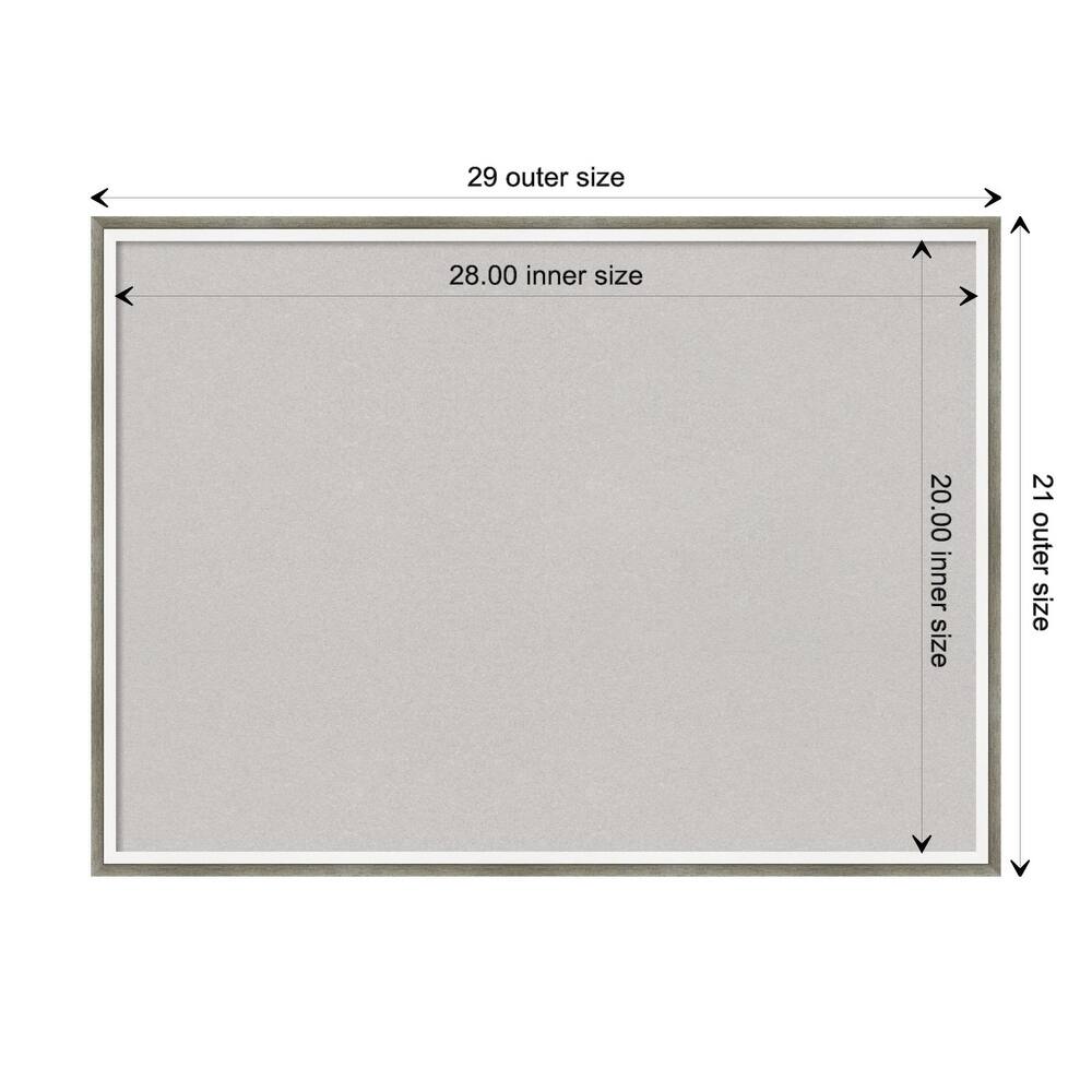 Lucie Wood Framed Grey Corkboard Bulletin Board