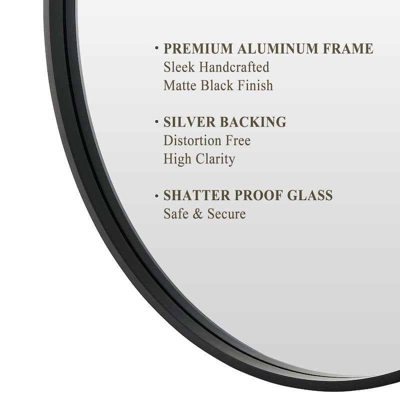 Ledel Modern Metal Framed Bathroom Vanity Mirror Round Accent Wall Mirror