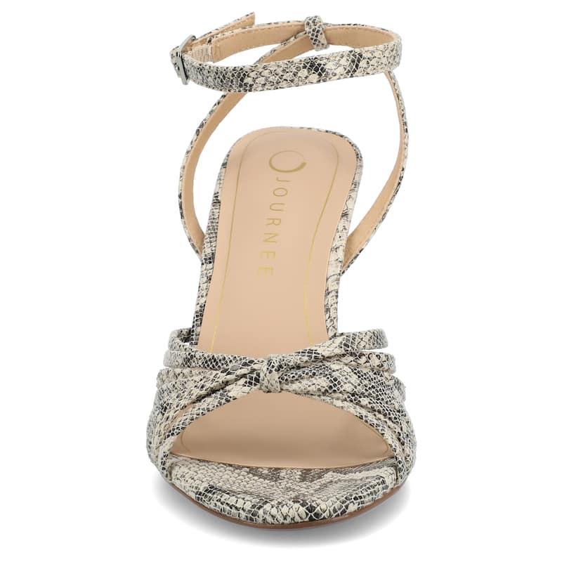 Journee Women's Vanita Medium and Wide Width Dress Sandals - Wide - Snake - 12
