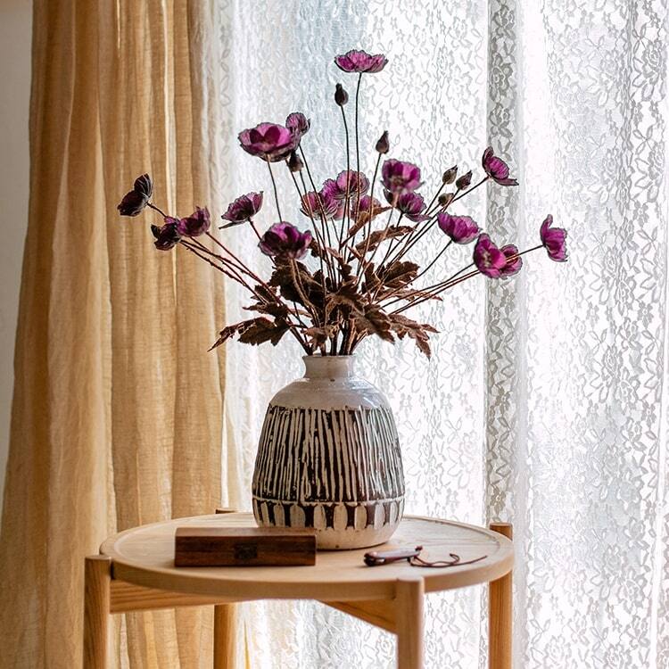 RusticReach Poppy Flower Stem in Purple 23" Tall