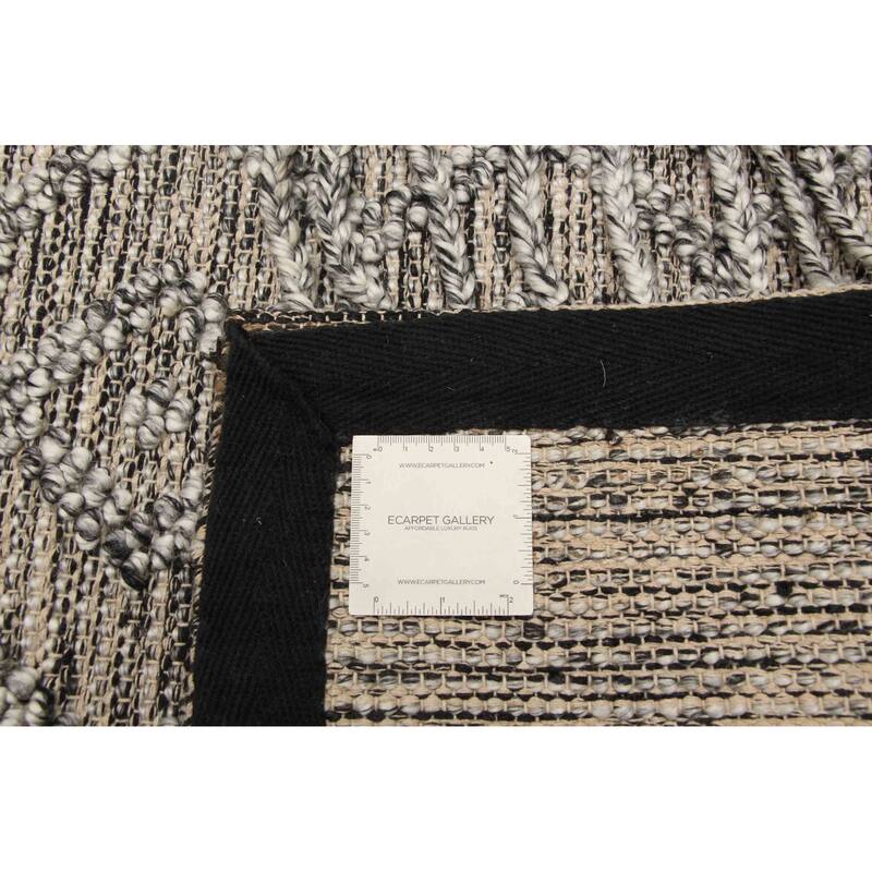ECARPETGALLERY Braid weave Sienna Grey Wool Rug - 5'2 x 7'5