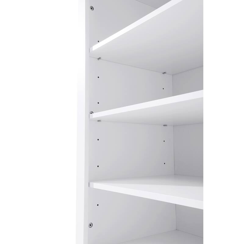 Fresco 16-28 Inch Bath Storage Glass Cabinet