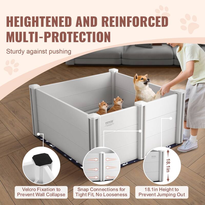 Dog Whelping Box,Whelping Box for Dogs and Puppies, White