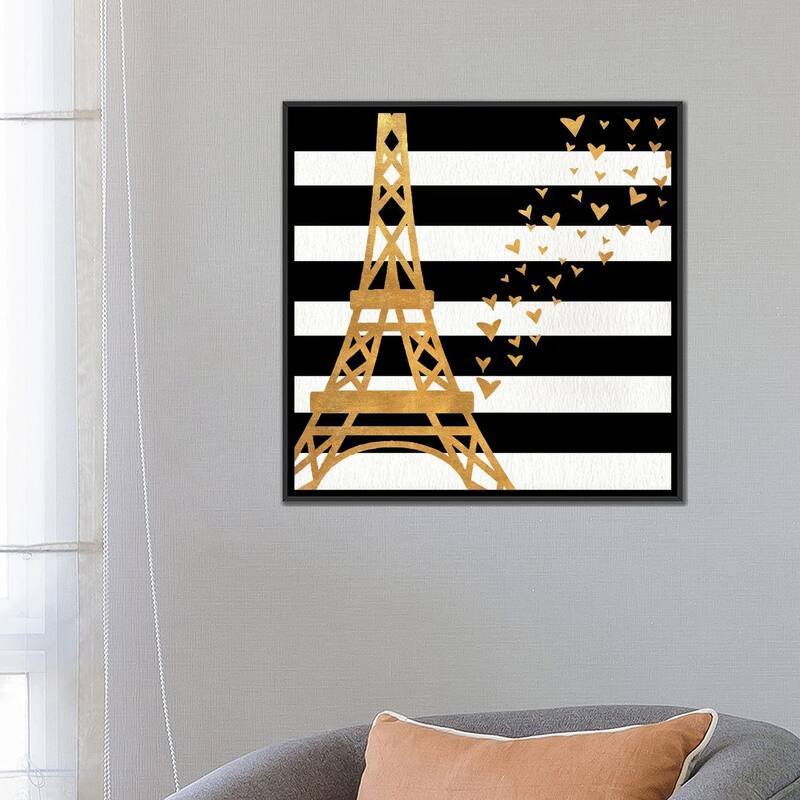iCanvas "Eiffel Tower Love" by SD Graphics Studio Framed