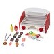 preview thumbnail 11 of 9, Red White Wooden BBQ Grill Toy with 26 PCS and Twist Sound Play - 11.42” L x 8.27” W x 7.68” H