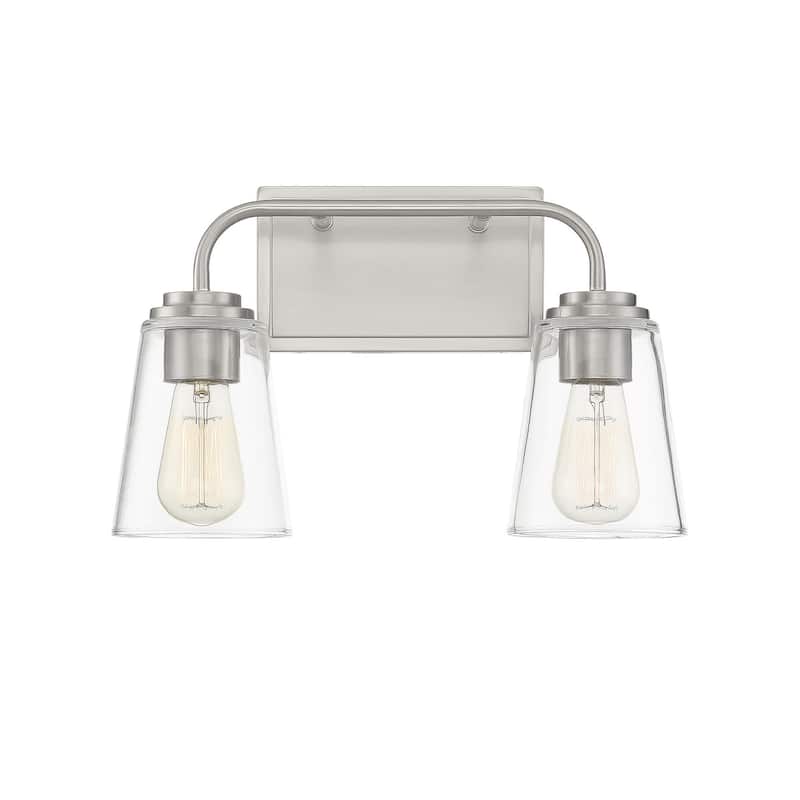 Meridian M80043 2 Light 15" Wide Bathroom Vanity Light with Tapered - Brushed Nickel