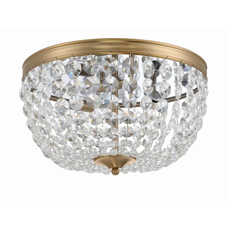 Nola 3 Light Vibrant Gold Ceiling Mount - 14.25"W x 8.5"H