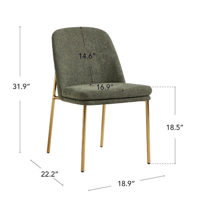 Evelyn Modern Dining Chair with Metal Legs Set of 2