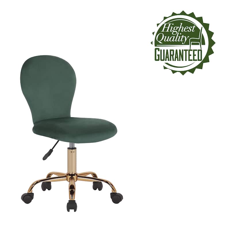 Porthos Home Evie Office Chair, Velvet Upholstery And Gold Legs