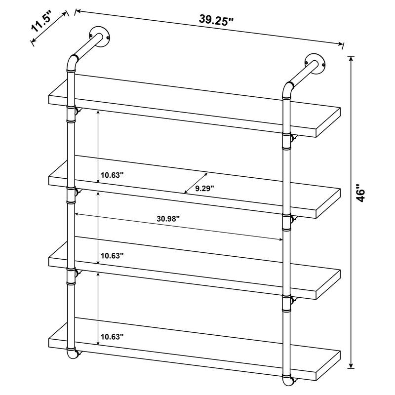 Elmcrest Farmhouse 39-inch 4-shelf Wall Bookshelf