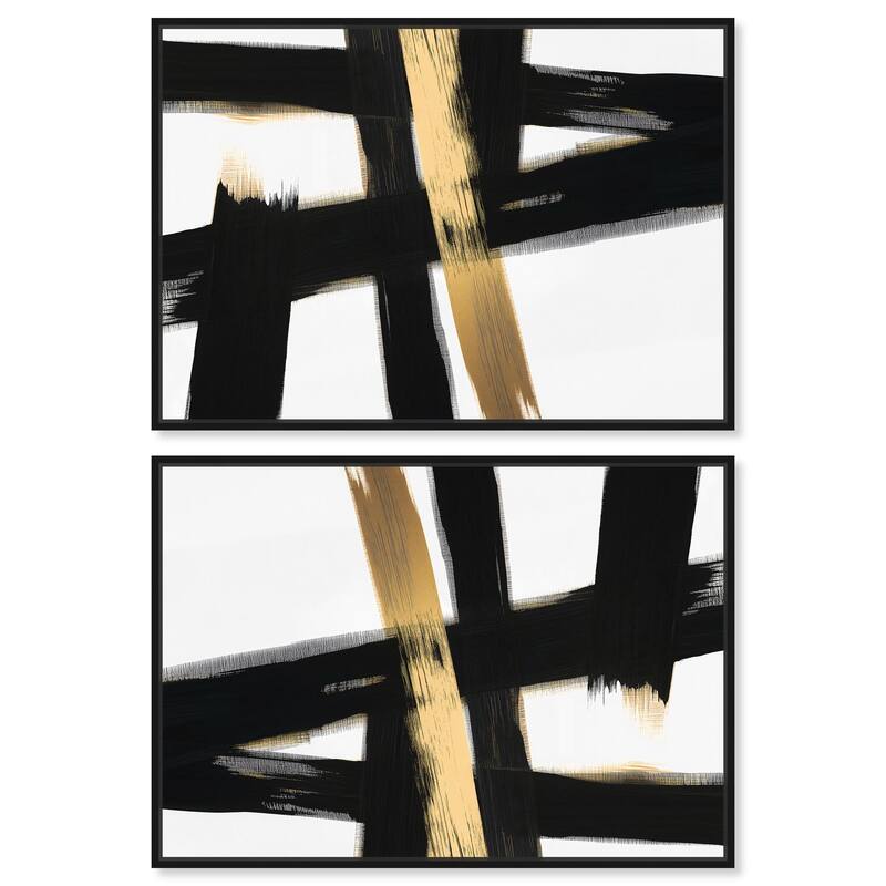 Simple Perfume Bow Canvas by Art Remedy - 30" x 36" - Gold