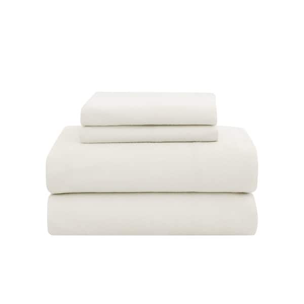 slide 2 of 9, London Fog Solid and Printed Cotton Flannel Sheet Set Collection Ivory - Full