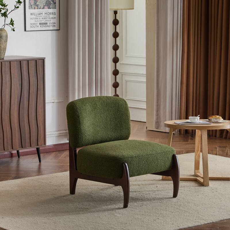 25.5" Modern Boucle Lounge Chair with Solid Wood Frame, Soft and Durable Boucle Upholstery, Perfect for Living Room