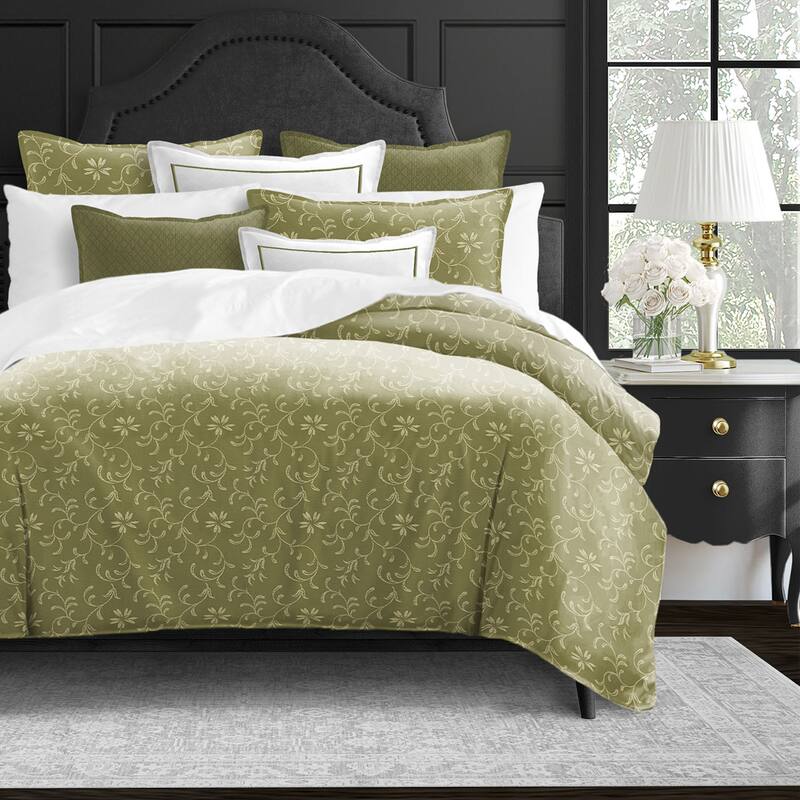 Hayba Olive Twin Comforter & 1 Sham Set, plus 1 bonus cushion