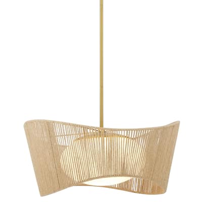 Minka Lavery 6576 Key Largo 1 Light 22" Wide Pendant with Natural Rope