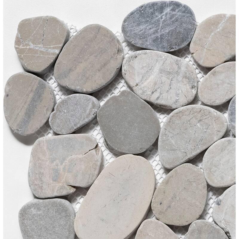 Sliced Pebble 11 in. x 11 in. Mesh-Mounted Mosaic Wall and Floor Tile