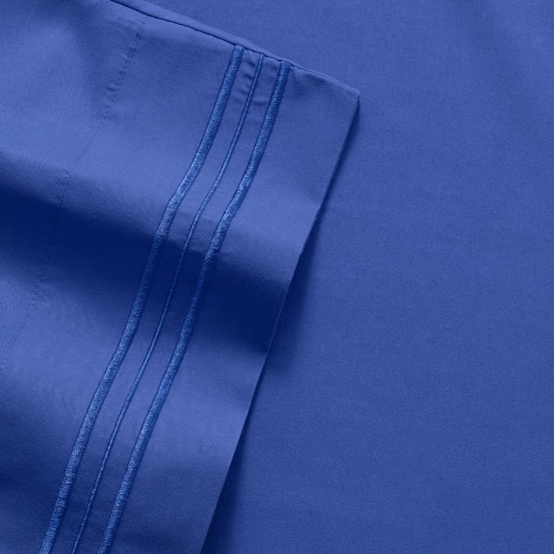 Sweet Home Collection Deep Pocket Soft Microfiber 4-Piece Solid Color Bed Sheet Set - Twin - Royal Blue