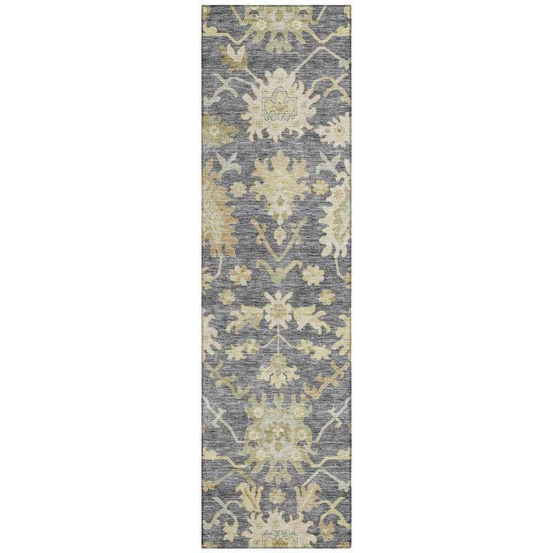 Machine Washable Indoor/ Outdoor Traditional Casual Chantille Rug