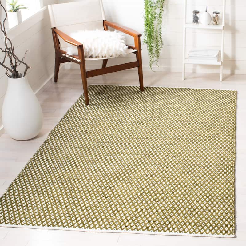 SAFAVIEH Handmade Boston Shirine Coastal Cotton Flatweave Rug - 4' x 6' - Olive