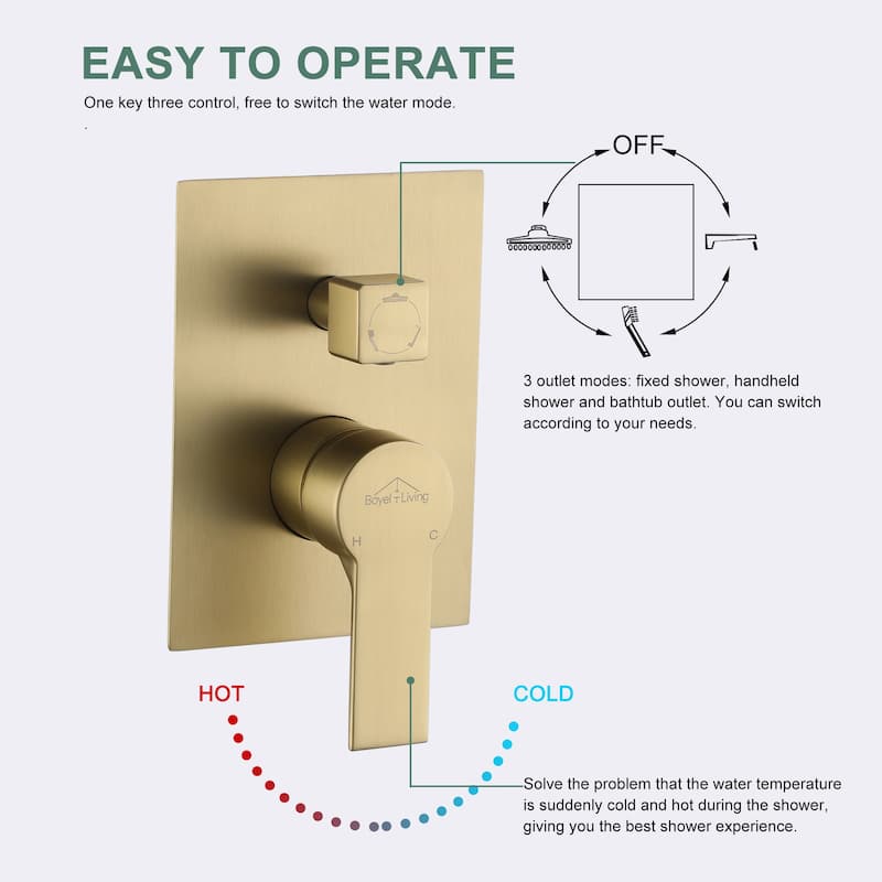 Ceiling Mount Shower Faucet and Tub Faucet with 10 inch Fixed Shower Head