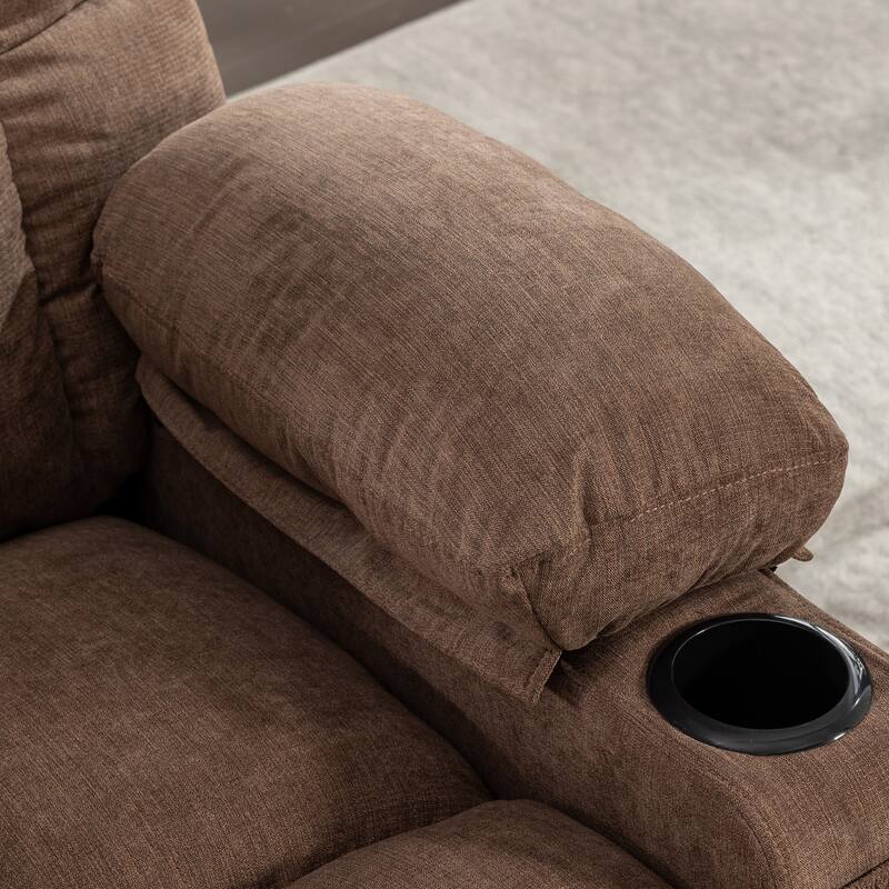 Grey Oversized Rocker Recliner Chair with Massage & Heat, 2 Cup Holders, USB Charging Port, 150° Recline & 30° Rocking Function