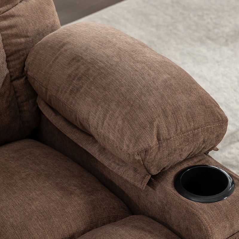 Grey Oversized Rocker Recliner with Heat, Massage, Two Cup Holders, USB Charging, 150° Recline, and 30° Rocking Motion