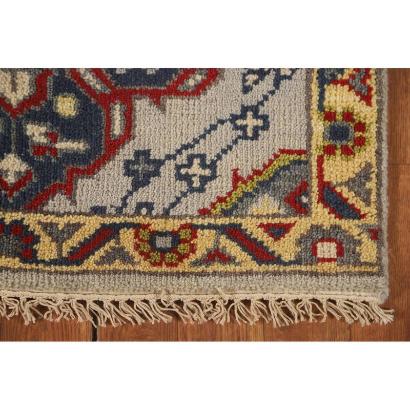 Traditional Grey Kazak Runner Rug Hand-Knotted Wool Carpet - 2'6" x 9'10"