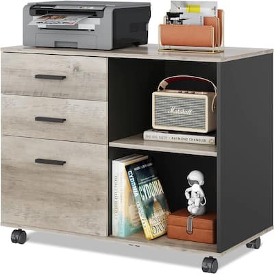 3-Drawer Wood File Cabinet - 15.7"D x 31.3"W x 24.7H