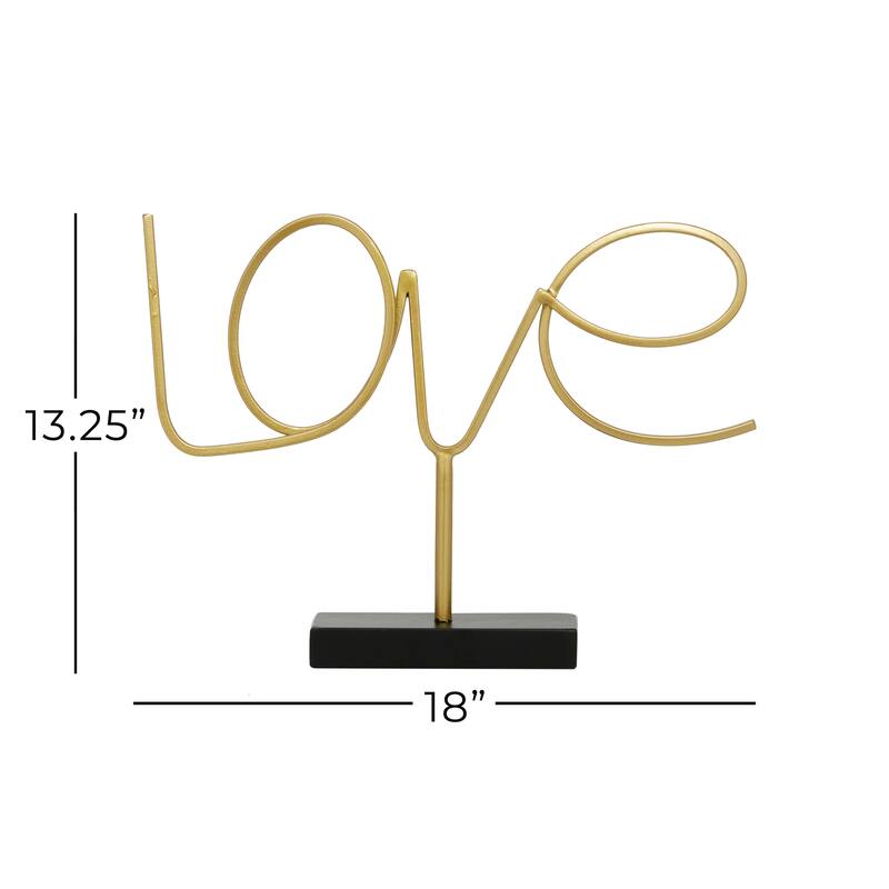 The Novogratz Gold Metal Love Sign Home Decorative Sign