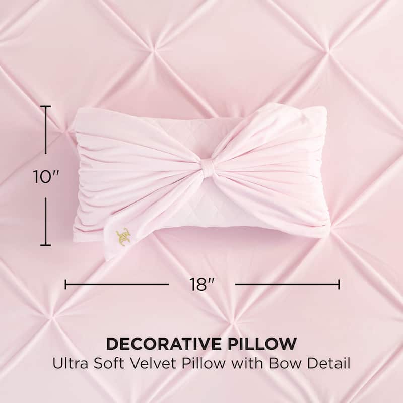 Juicy Couture Velvet Bow Designer Decorative Pillow