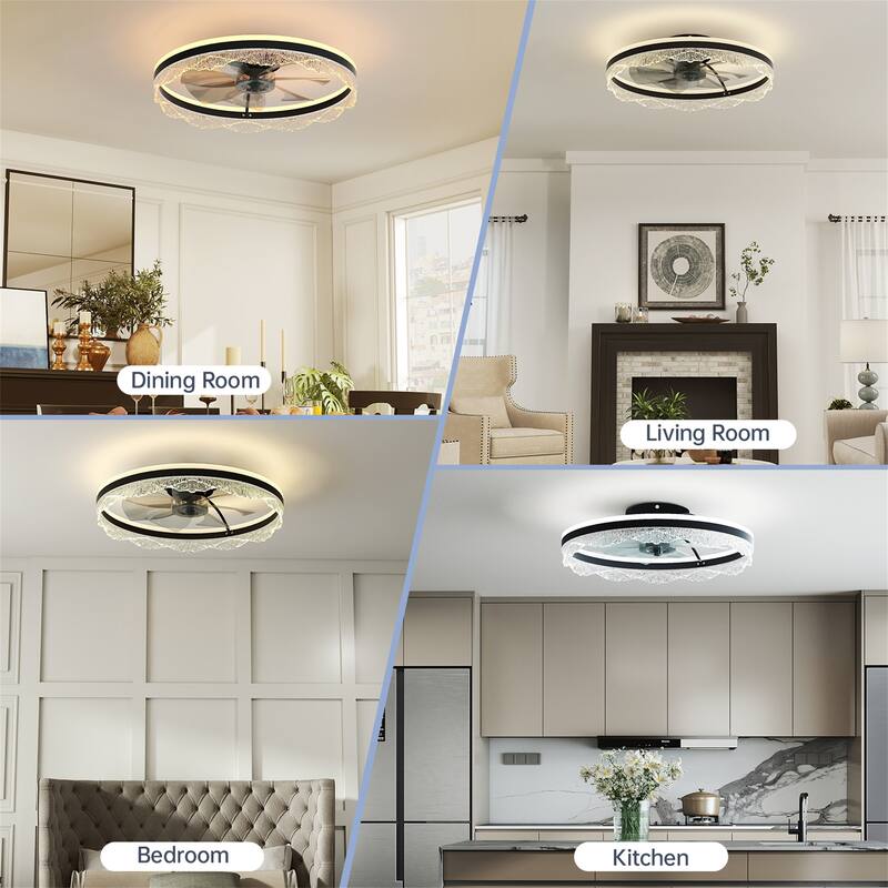 24" Quiet Ceiling Fan with Light