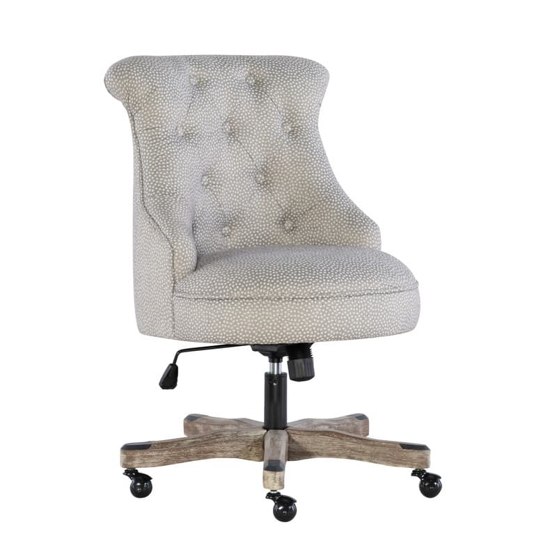 Pamela Tufted Swivel Office Chair - Dotted Gray