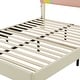 preview thumbnail 14 of 17, Unique Modern Design Full Size Upholstered Platform Bed,Rainbow Shaped Height-adjustbale Headboard with LED Light Strips