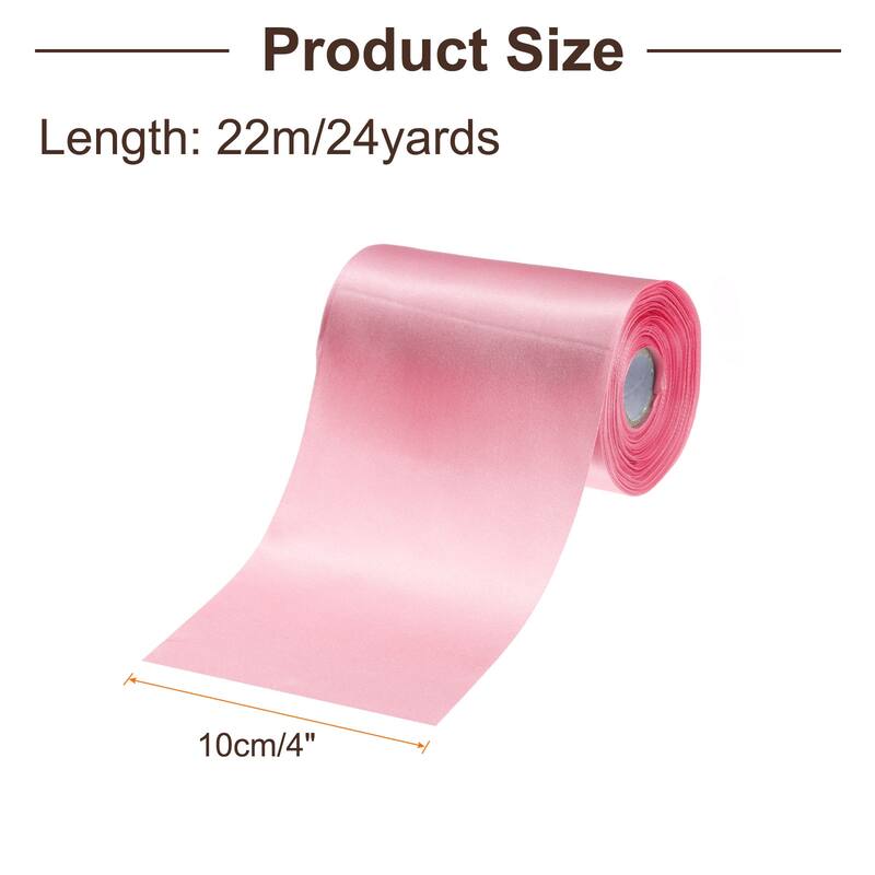 4 Inches x 24 Yards Satin Ribbon for Gift Decoration - Peach Red