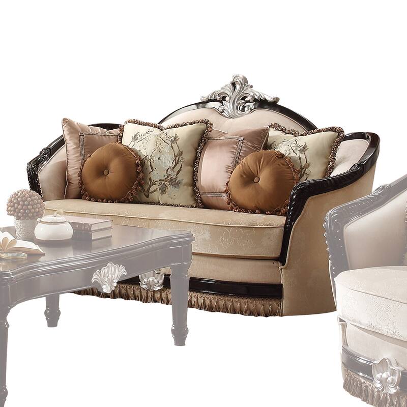 Leonardo Tan and Black 6-Pillow Loveseat